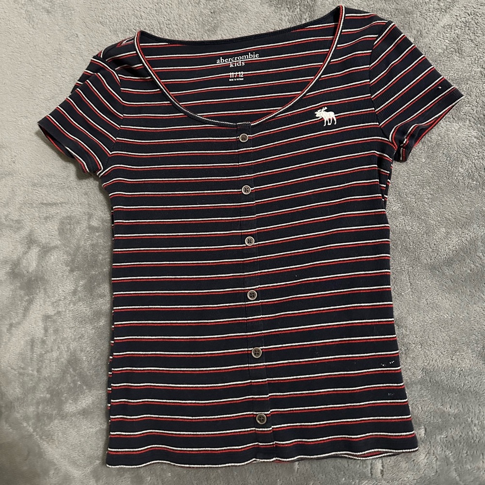 abercombie striped henley shirt